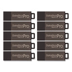 DataStick Pro USB 2.0 Type A Flash Drive, 32 GB, Gray, 10/Pack