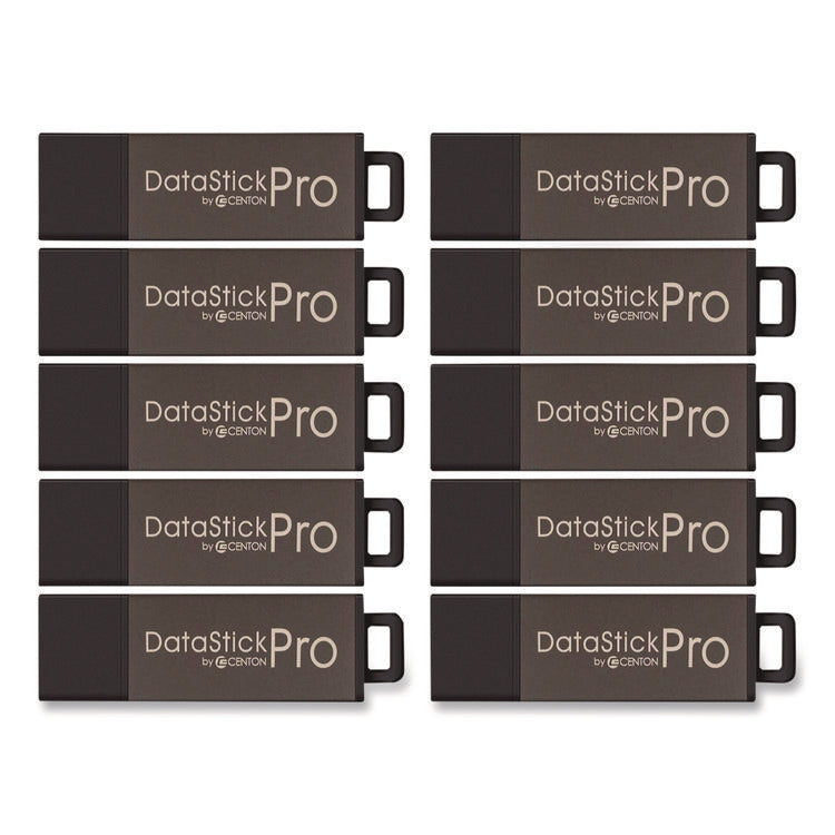 DataStick Pro USB 2.0 Type A Flash Drive, 32 GB, Gray, 10/Pack
