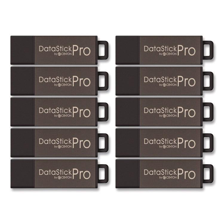 DataStick Pro USB 2.0 Type A Flash Drive, 16 GB, Gray, 10/Pack