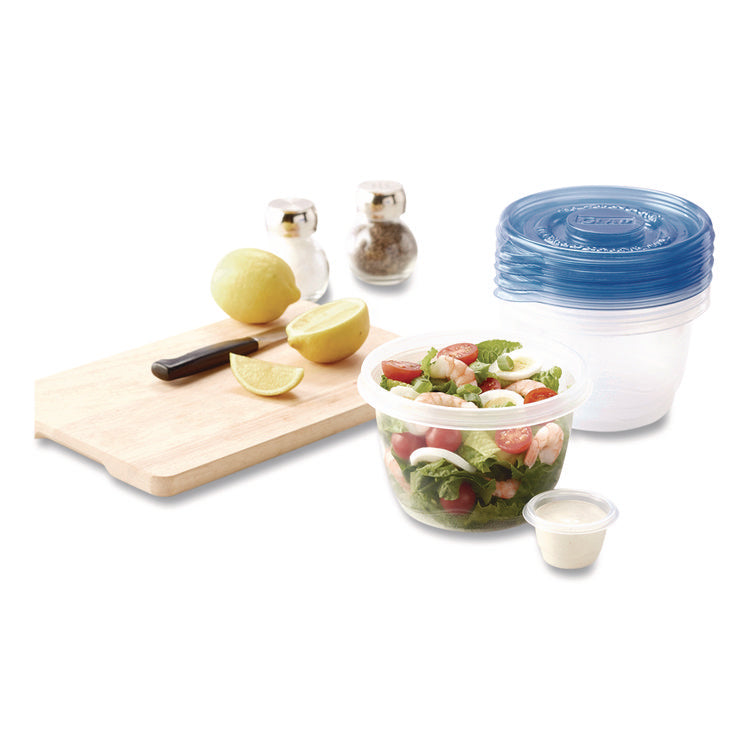 To Go Lunch Containers, 2 Compartments, 32 oz, Plastic, 4/Pack