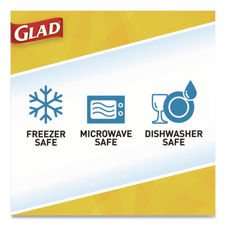 To Go Lunch Containers, 2 Compartments, 32 oz, Plastic, 4/Pack