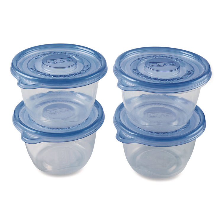 To Go Lunch Containers, 2 Compartments, 32 oz, Plastic, 4/Pack
