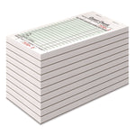 One-Part Guest Check Pad with Perforated Stub, One-Part (No Copies), 3.4 x 6.25, 50 Forms/Pad, 10 Pads/Pack