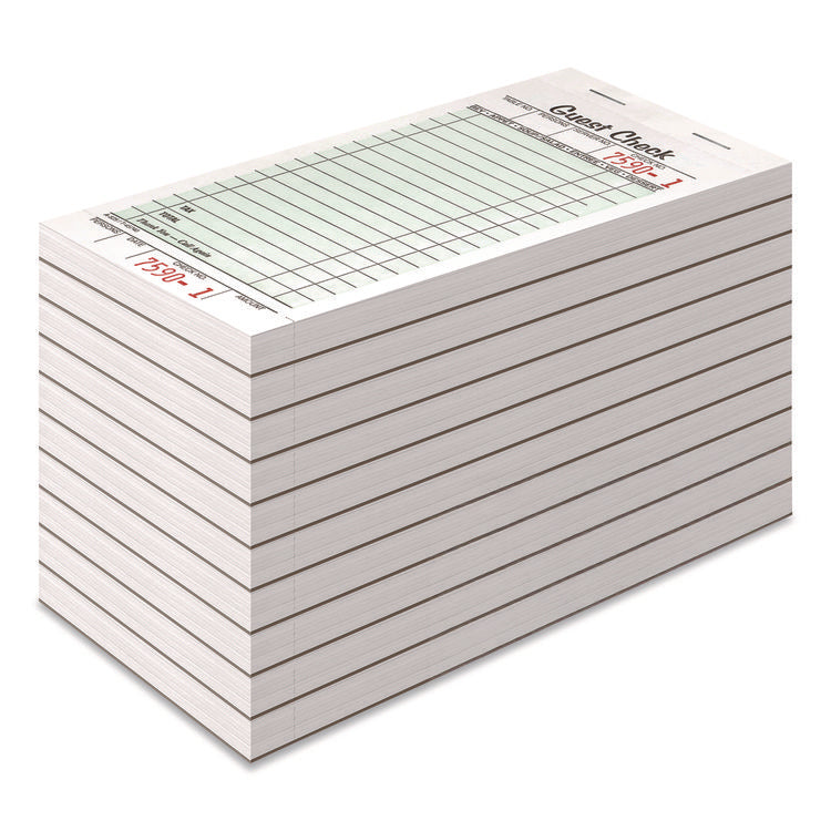 One-Part Guest Check Pad with Perforated Stub, One-Part (No Copies), 3.4 x 6.25, 50 Forms/Pad, 10 Pads/Pack