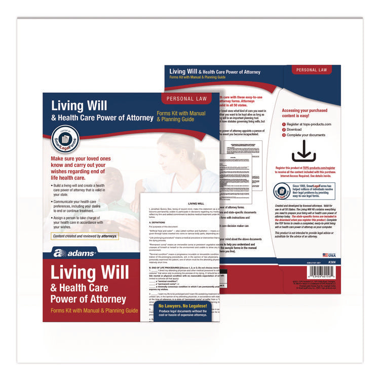 Living Will and Healthcare POA Form Kit with Instructions and Digital Download, 8.5 x 11, Unlimited Number of Forms