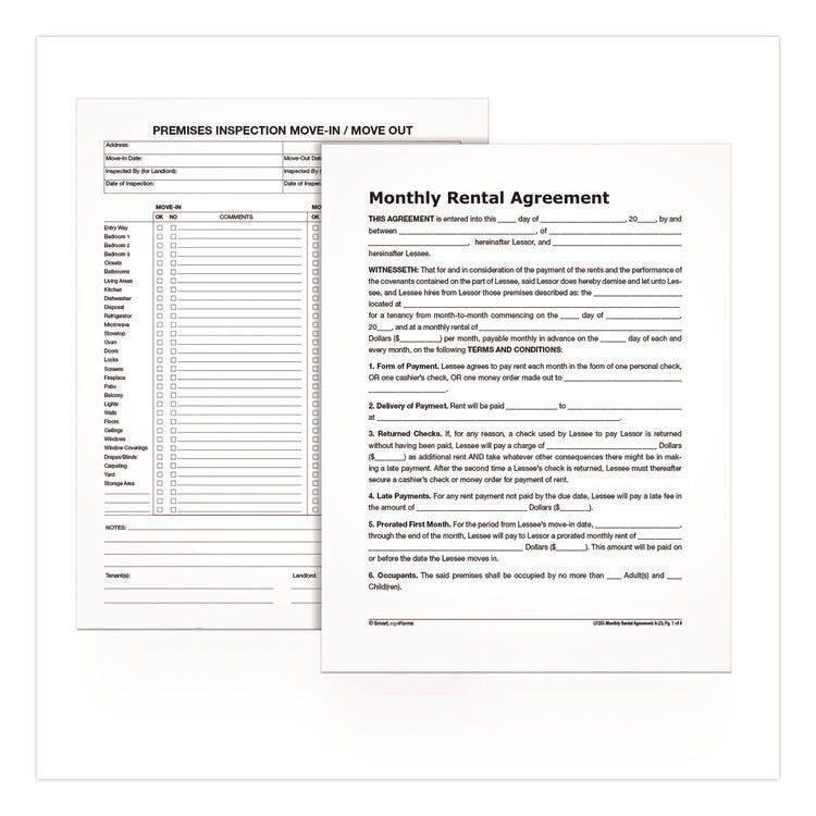 Month-to-Month Residential Rental Agreement Digital Download with Instructions, 8.5 x 11, Unlimited Number of Forms
