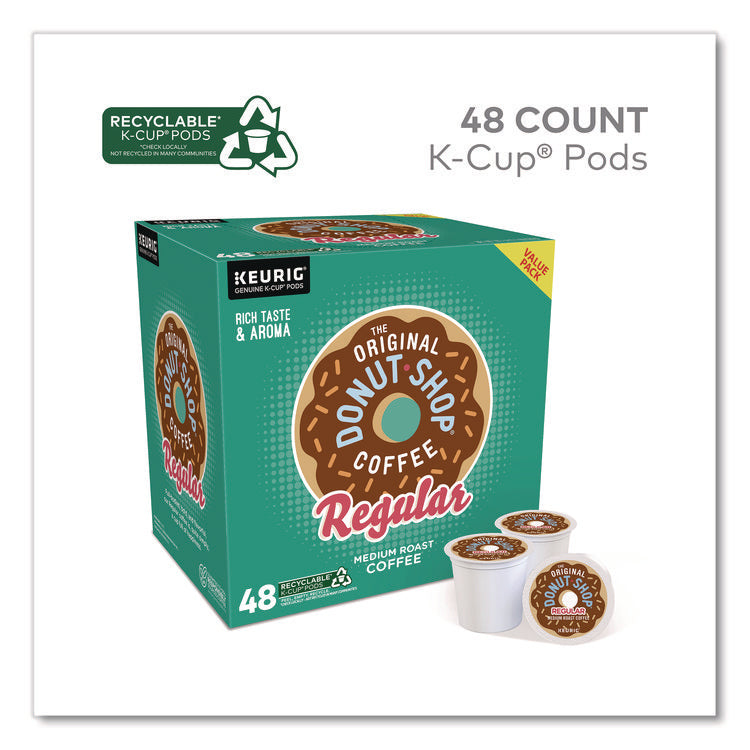 Donut Shop Coffee K-Cups, Regular, 0.39 oz, 48/Box