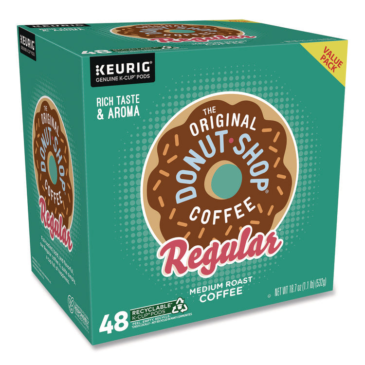 Donut Shop Coffee K-Cups, Regular, 0.39 oz, 48/Box