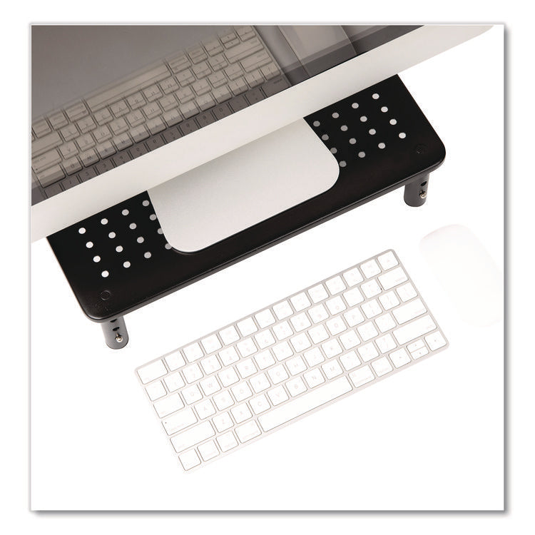Adjustable Rectangular Monitor Stand, 14.5" x 9.25" x 4" to 5.5", Black, Supports 44 lb, 2/Pack