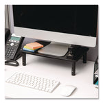Adjustable Rectangular Monitor Stand, 14.5" x 9.25" x 4" to 5.5", Black, Supports 44 lb, 2/Pack