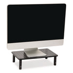 Adjustable Rectangular Monitor Stand, 14.5" x 9.25" x 4" to 5.5", Black, Supports 44 lb, 2/Pack