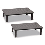 Adjustable Rectangular Monitor Stand, 14.5" x 9.25" x 4" to 5.5", Black, Supports 44 lb, 2/Pack