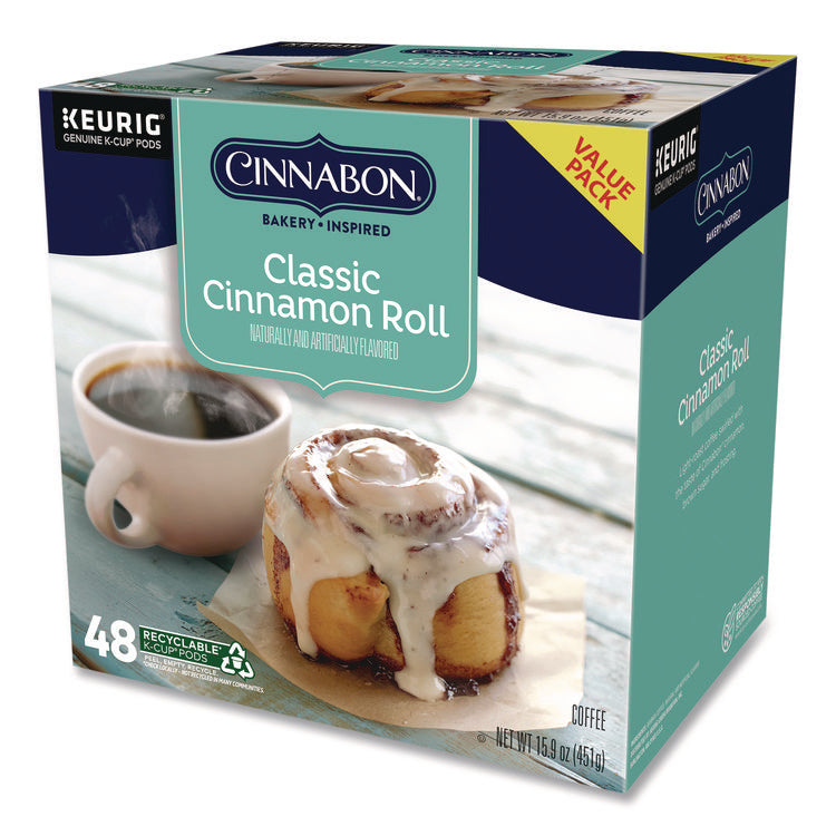 Classic Cinnamon Roll Coffee K-Cups, 0.33 oz, 48/Box