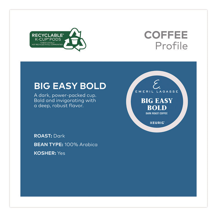 Big Easy Bold Coffee K-Cups, 0.4 oz, 48/Box