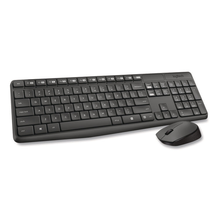 MK235 Wireless Keyboard and Optical Mouse Combo, 2.4 GHz Frequency, 33 ft Wireless Range, Black