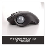 MX Ergo Plus Advanced Wireless Trackball Mouse, 2.4 GHz Frequency/33 ft Wireless Range, Right Hand Use, Black