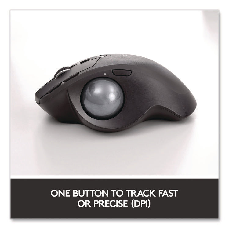 MX Ergo Plus Advanced Wireless Trackball Mouse, 2.4 GHz Frequency/33 ft Wireless Range, Right Hand Use, Black