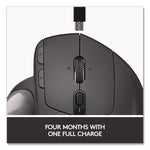 MX Ergo Plus Advanced Wireless Trackball Mouse, 2.4 GHz Frequency/33 ft Wireless Range, Right Hand Use, Black