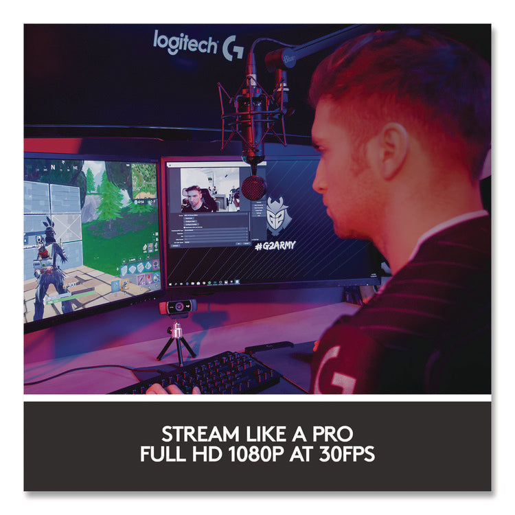 C922 Pro Stream Webcam, 1920 pixels x 1080 pixels, 3 Mpixels, Black