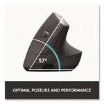 MX Vertical Advanced Ergonomic Mouse, 2.4 GHz Frequency/33 ft Wireless Range, Left/Right Hand Use, Graphite