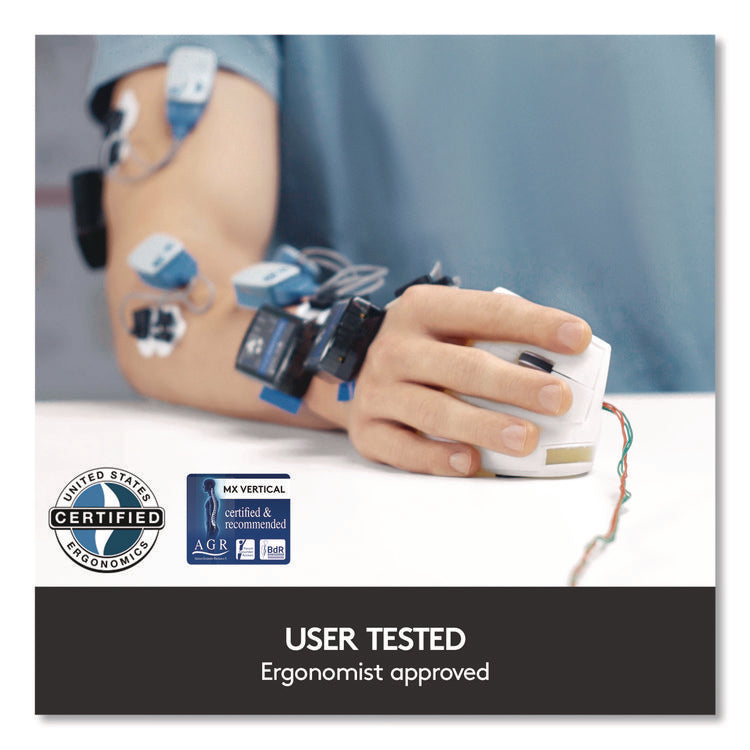 MX Vertical Advanced Ergonomic Mouse, 2.4 GHz Frequency/33 ft Wireless Range, Left/Right Hand Use, Graphite