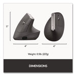 MX Vertical Advanced Ergonomic Mouse, 2.4 GHz Frequency/33 ft Wireless Range, Left/Right Hand Use, Graphite