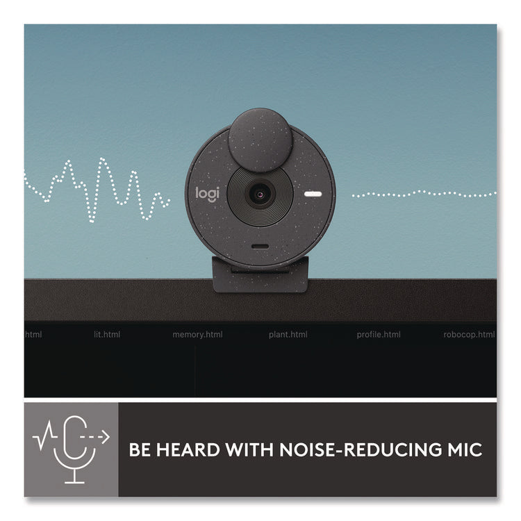 Brio 300 HD Webcam, 1920 pixels x 1080 pixels, 2 Mpixels, Graphite