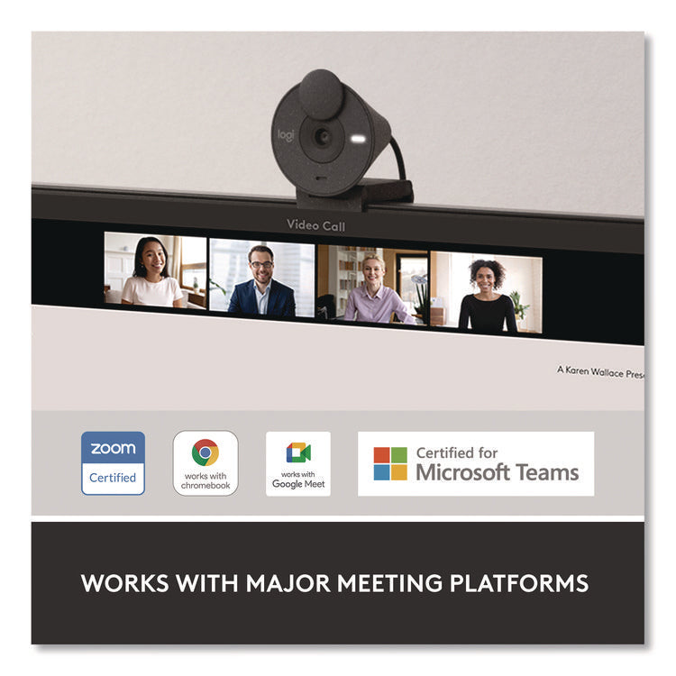 Brio 300 HD Webcam, 1920 pixels x 1080 pixels, 2 Mpixels, Graphite