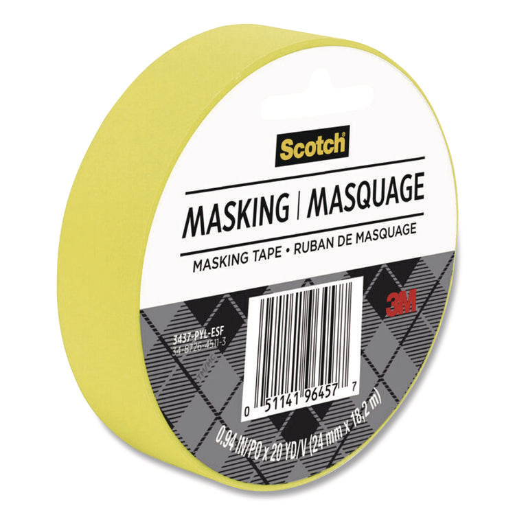 Expressions Masking Tape, 3" Core, 0.94" x 20 yds, Yellow