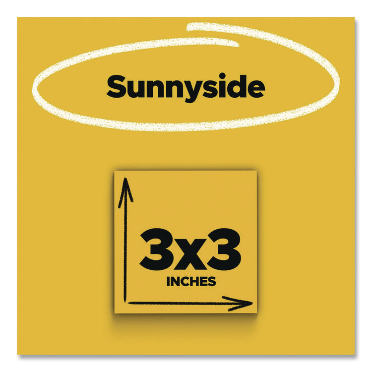 Super Sticky Note Pads in Playful Primary Colors, 3 x 3, Sunnyside, 90 Sheets/Pad, 5 Pads/Pack