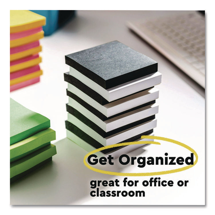 Super Sticky Note Pads in Playful Primary Colors, 3 x 3, Sunnyside, 90 Sheets/Pad, 5 Pads/Pack