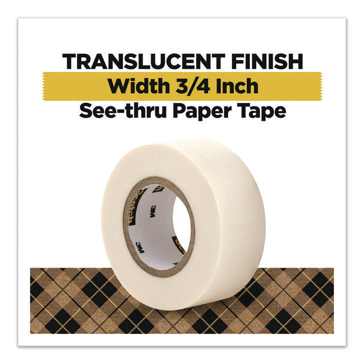 Paper Tape, 3/4" x 600", White, 2/Pack