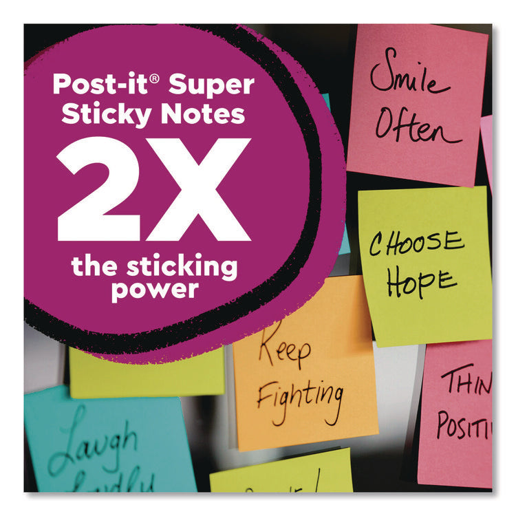 Super Sticky Pads in Energy Boost Colors, (11) Unruled, (2) Ruled, Assorted Sizes/Colors, 45 Sheets/Pad, 13 Pads/Pack