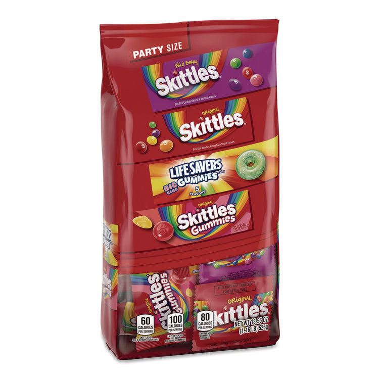 Skittles, Skittles Gummies and Life Savers Gummies Party Pack, Assorted, 18.56 oz Bag