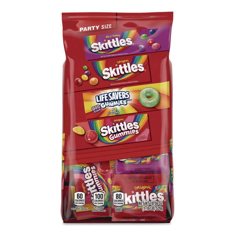 Skittles, Skittles Gummies and Life Savers Gummies Party Pack, Assorted, 18.56 oz Bag
