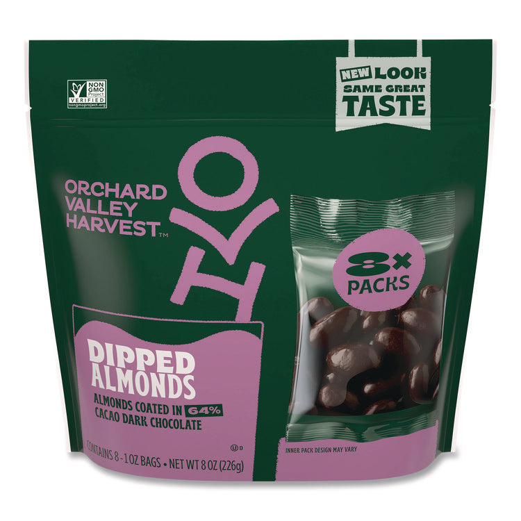 Dipped Almonds, Dark Chocolate, (8) 1 oz Bags