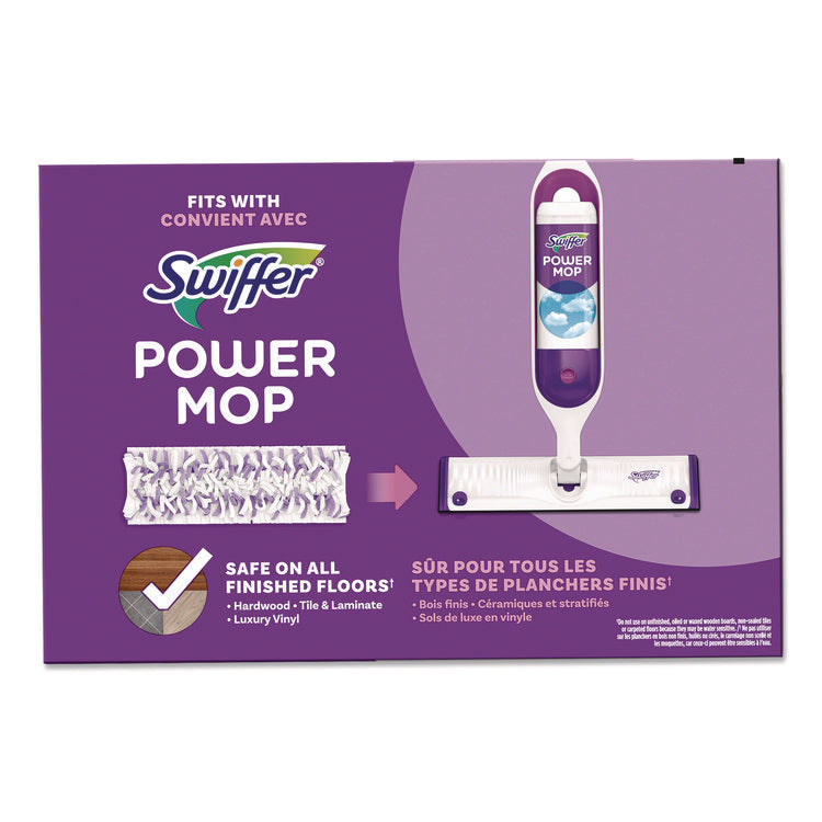 PowerMop Mopping Pads, 15.4 x 5.3, White/Purple, 8/Pack