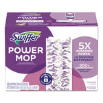 PowerMop Mopping Pads, 15.4 x 5.3, White/Purple, 8/Pack
