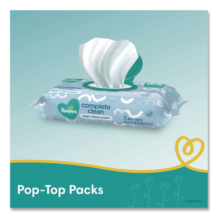 Complete Clean baby Wipes, 1-Ply, 6.8 x 7, Baby Fresh, White, 72/Pack