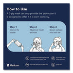 Three-Ply Disposable Face Mask, Paper, One Size Fits Most, 50/Box