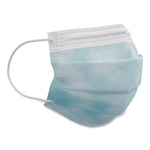 Three-Ply Disposable Face Mask, Paper, One Size Fits Most, 50/Box