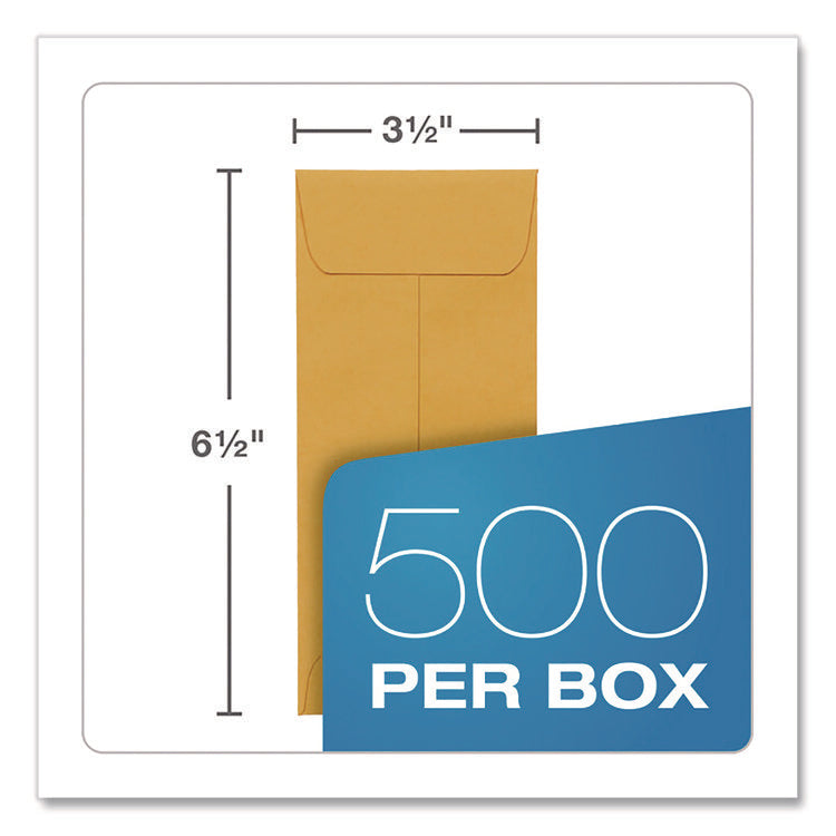 Redi-Seal Coin and Small Parts Envelope, #7, Cheese Blade Flap, Redi-Seal Adhesive Closure, 3.5 x 6.5, Kraft Brown, 500/Box