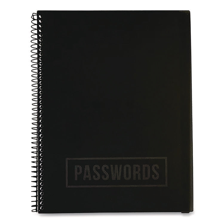 Large Password Log Book, User-Name/Password Format, Black Cover, (48) 10 x 7.5 Sheets