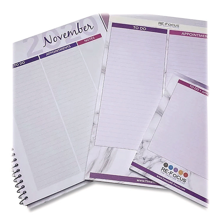 Premium Legal Pads To-Do/Appointment Lists, List Format, (30) Light Purple/Dark Purple/White Marble 8.5 x 11 Sheets, 2/Pack