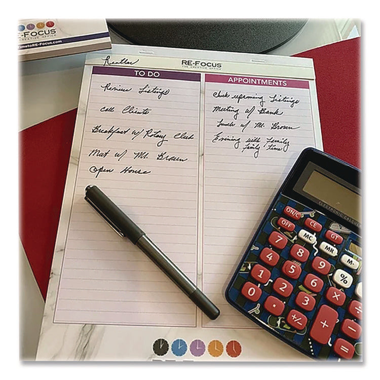 Premium Legal Pads To-Do/Appointment Lists, List Format, (30) Light Purple/Dark Purple/White Marble 8.5 x 11 Sheets, 2/Pack
