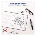 MARKS A LOT Large Desk-Style Permanent Marker with Metal Pocket Clip, Broad Bullet Tip, Black