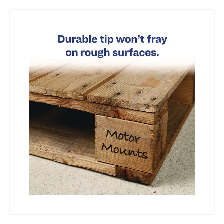 MARKS A LOT Large Desk-Style Permanent Marker with Metal Pocket Clip, Broad Bullet Tip, Black