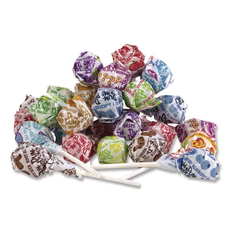 Dum-Dum-Pops, Assorted Flavors, Individually Wrapped, 2 lb Bag, 200 Pieces/Bag, 6 Bags/Carton