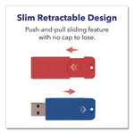 PinStripe USB 3.0 Flash Drive, 32 GB, Assorted Colors, 5/Pack