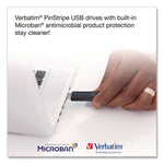 PinStripe USB 3.2 Flash Drive, 64 GB, Assorted Colors, 5/Pack